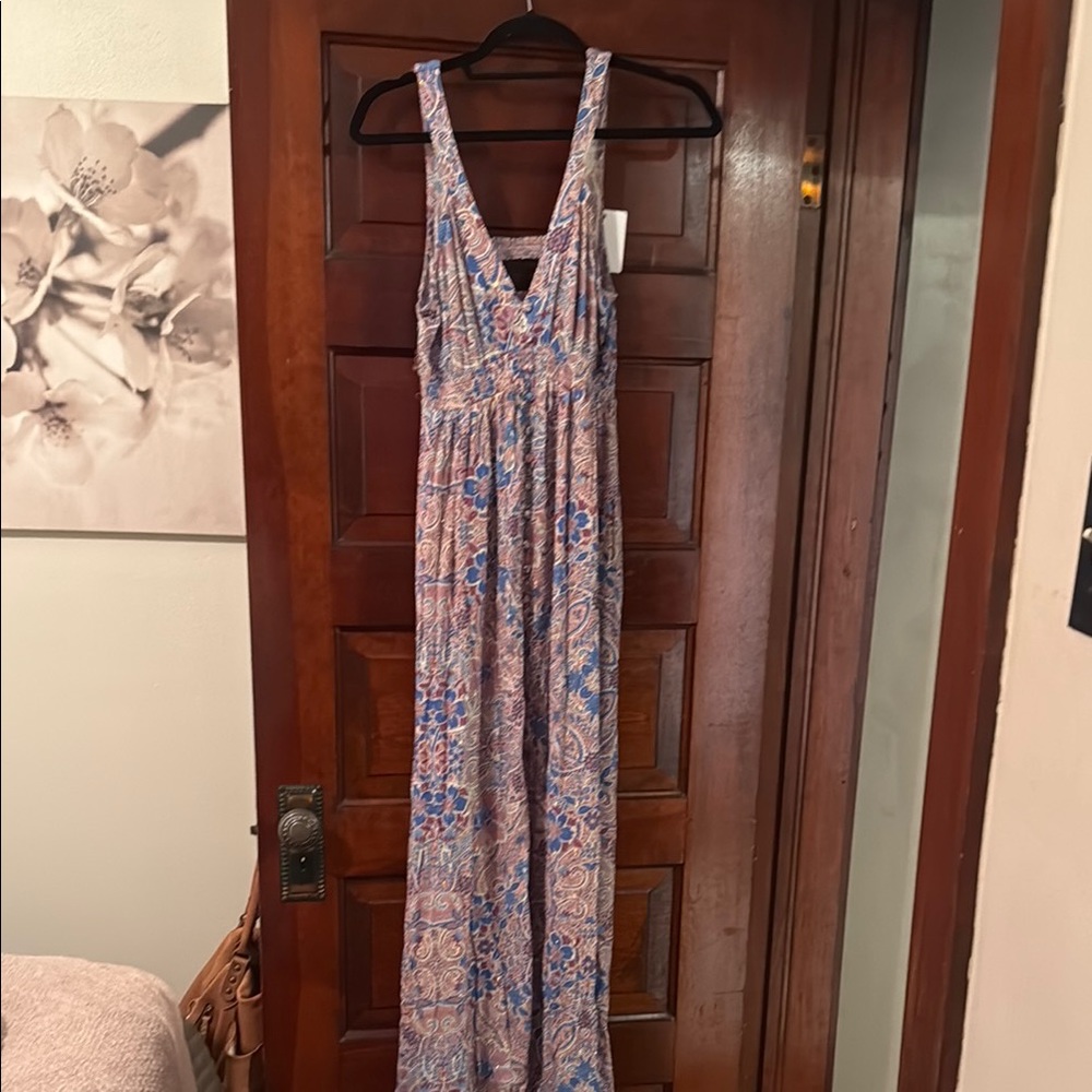 Lovestitch Blue and Pink Sleeveless Maxi Sundress